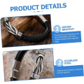 Miniatyrbilde 2 av 5: Mansjett Armbånd Unik Mann Magnetisk Spenne Rustfritt Stål Kvinner Inspirerende Armbånd Kvinner/Menn‘s Rustfritt Flettet Lær
