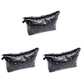 Miniatyrbillede 1 af 3: 3 stk. Multifunktionel Hologram Bærbar Vandafvisende Rejsetaske Toilettaske Kosmetik Makeup Pung Pencial Etui Skalle Design (sort) 3pcs