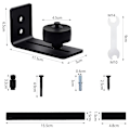 Miniatyrbild 3 av 5: 2-pack Glidande Låsdörrsbottenguide, Låsdörr Justerbar Golvguide Rulle (2 Rullar), Spolskuren Botten, Tyst, Svart