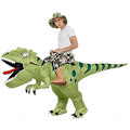 Miniatyrbillede 4 af 5: Oppustelig Dinosaur Kostume T Rex Luftblæser Sjov Udklædning Halloween Kostume til Voksne_RY