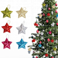 Pikkukuva 3 / 5: 6 kpl Glitter Mini-riipus Tähti Joulukuusi Koristeet Riippuva Koristeet Koti Onnellinen Uusi Vuosi Lahja Juhla Tähti Riipus