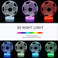 Miniatyrbillede 2 af 5: Fodbold 3D Lampe, LED Natlys Illusion Lamper 7 Farver Skiftende Berøringskontrol USB Optisk Skrivebordslampe, Sengelamper Til Børn Jul Fødselsdag