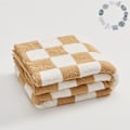 Miniatyrbilde 3 av 5: Retro sjakkbrett Ins stue fritid svart brun lurteppe fire sesonger halv ull strikket linje sofateppe_xrzi Wheat yellow 130 * 160CM