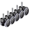 Miniatyrbilde 1 av 4: 5 stk. Gummihjul Kontorstol Svingbart Hjul, 50mm