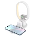Miniatyrbilde 2 av 5: Ny Mobiltelefonholder Multifunksjon 4 i 1 Trådløs Lader Hurtiglade Dokkingstasjon Skrivebordsladestasjon_xrzi White