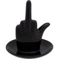 Miniatyrbild 1 av 5: Imports Svart Keramisk Mellanfinger Smyckeskål