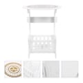Miniatyrbillede 3 af 3: Hvid Moderne Rund Side Mini Natbord Te Bord Til Stue Eller Soveværelse Hvid 47x36cm White 47x36cm