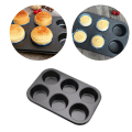 Miniatyrbillede 4 af 5: Bonus Metal 6-kops Muffin med, Non-Stick Belagt Muffinform Sæt, Mikrobølgeovnsikker - Sort