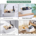Miniatyrbilde 4 av 5: Multifunksjonell Oppbevaringsboks Bambus Skrivebord Organizer Avtakbar Vevboks Ansiktsvevholder, Skrivebord Oppbevaringsboks, Avtakbar Tre Skrivebord Organizer