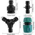 Miniatyrbilde 2 av 4: Plast Hurtigkoblinger For Hage Slange, 10 Pakk (6 Slange Hurtigkobling, 1 Dobbel Kobling, 2 Gjengede Kranadapter, 1x Y-Splitter), 6 Slangepakninger