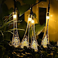 Miniatyrbild 3 av 5: Sol-drivna Dropplampor, Vattendropps-Fairy Lights 20ft 30leds Sol-drivna Vattendropps Vattentäta För Utomhus, Trädgård, Juldekorationer Varmvit Warm White
