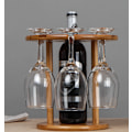 Miniatyrbillede 2 af 5: Kreativ Solid Bambus Omvendt Vinglas Holder (Nan Bambus 6 Hull Vinglas Holder)