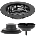 Miniatyrbilde 1 av 3: 3 stk. Kjøkkenvask Propp Sil Strainer Vask Filter Avfallsbeholder Propp Svart 11X11CM Black 11X11CM