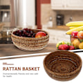 Miniatyrbillede 3 af 3: 1 stk Hjemme Rattan Kurv Opbevaringskurv Frugt Brødkurv Opbevaringsbeholder Orange 23X23X9CM Orange 23X23X9CM