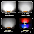 Miniatyrbild 2 av 3: Solarladdningsbar LED-strålkastare 70W Utomhusbelysning Bärbar 4 Lägen Nödarbetslampa