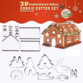 Miniatyrbilde 2 av 4: 3D Julekakeformer, 18 Stykker Rustfritt Stål Kakeformer, 3D Julekakeformer, DIY Multifunksjonell Rustfri Kakeform