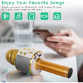 Miniatyrbild 3 av 5: Trådlös Bluetooth Karaoke Mikrofon för Barn, 5-i-1 Bärbar Handhållen Karaoke Mikrofonhögtalare Spelare Recorder (Guld)