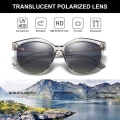 Miniatyrbild 5 av 5: Solglasögon för kvinnor, polariserade, UV-skydd, transparent ram, grå ram, grå linser Transparent Gray Frame Gray Le