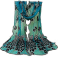 Miniatyrbillede 1 af 3: Kvinders Påfugl Blomst Broderet Blonder Sjal Lang Blød Wrap Shawl D