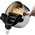 Miniatyrbillede 1 af 5: Klips på si - Mad si med silikonegreb - Grydesil til pasta, kød, grøntsager, frugt, hakket oksekød og mere