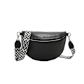 Miniatyrbild 1 av 5: Liten axelväska för kvinnor, crossbody-väska, midjeväska i konstläder, crossbody-väska för resor - halvmåneformad läderväska