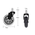 Miniatyrbilde 2 av 4: Kontorstol Hjul Rollerblade Hjul For Universell Stol Hjul Erstatning Støtter 3 Tommers Circlip Svart Transparent Hjul Innsettingsstang Pu Hjul