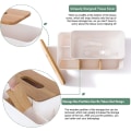 Miniatyrbilde 5 av 5: Multifunksjonell Oppbevaringsboks Bambus Skrivebord Organizer Avtakbar Vevboks Ansiktsvevholder, Skrivebord Oppbevaringsboks, Avtakbar Tre Skrivebord Organizer