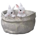 Miniatyrbillede 1 af 2: Sød Påskekanin Blomsterpotte Kanin Pottet Pynt Harpiks Skøn Pynt Planter Pot 18x18cm 18x18cm