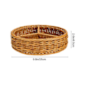 Pikkukuva 3 / 3: Imitation Rattan -välipalalevy Jälkiruokakulho Näyttötarjotin Kotitalous Hedelmämakeiskontti Ruskea 25x25cm Brown 25x25cm