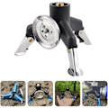 Miniatyrbilde 5 av 5: Bærbar Trekantet Utgang Gassbeholder Adapter Campingtilbehør Brennhode Konverterer (1 stk, Svart)