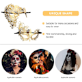 Miniatyrbilde 4 av 5: Hvit Maskerademaske 2 stk. Maskerade Halv Halv Ansikt Venezia Dansfest Leke for Karneval Ball Fest Finantrekk Festtilbehør