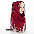 Miniatyrbild 3 av 3: Kvinnors Muslimisk Islamisk Tofs Spets Hål Lång Hijab Sjal Sjal Wrap Stole