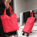 Miniatyrbillede 1 af 5: Opgraderet Indkøbspose med Hjul Bærbar Trolley Tasker Købmandsvogn Håndtræk Utility med Håndstropper Foldbar Indkøb