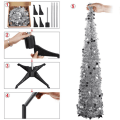 Miniatyrbillede 3 af 5: 5ft Pop Up Juletræ i Tinsel med Stativ, Smuk Sammenklappelig Kunstigt Juletræ til Julepynt