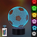 Miniatyrbillede 1 af 4: 3D Optisk Illusion Lampe Led Natlys, Børnelampe Til Drenge Piger Skrivebordslampe 7 Farver Led Kunst Skulptur Lys Med Usb Kabel Og Fjernbetjening