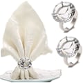 Miniatyrbillede 1 af 5: Servietringe, stor diamant servietring krystal rhinestones gnistrende bling enorme servietholdere
