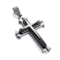 Miniatyrbillede 4 af 5: Kors Vedhæng Halskæde Sort Metal Kors Choker Halskæde Smykker Gave Til Mænd Halskæden (1stk, Sort Sølv)