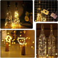 Miniatyrbillede 4 af 5: Flaskelys, LED Flaskelys, 2m Flaskelys, Fleksibel Kobbertråd, Flaskelys Korkprop, Til Karneval, Bryllup, Jul, Varmt Hvidt