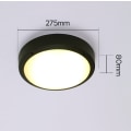 Miniatyrbilde 1 av 5: Vanntett LED Taklampe, LED Taklampe IP65 for Stue, Bad, Kontor, Utendørs Veranda og Mer (18w + Varmt Lys I)