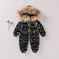 Miniatyrbilde 1 av 4: Baby En-delt Dunjakke Ned En-delt Tykkere Barnedunantrekk 100cm svart black 100cm