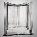 Miniatyrbilde 4 av 5: Svart Baldakin Seng Gardiner Hvit Seng Komfort 4 Hjørnepost Nett Seng Netting Nett Seng BlackBlack Black