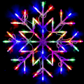 Pikkukuva 1 / 5: LED-valaistu lumihiutale/tähti jouluikkuna-siluetti