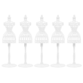 Miniatyrbild 2 av 3: 5 st Action Figure Tillbehör Liten Mannequin Stativ Mini Klädvisning Stativ Dockkläder Displ White 21x6.3cm