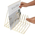Miniatyrbild 2 av 5: Tidningsställ i Metall Bokstöd - Triangulärt Tidnings- & Tidningsställ Med 9 Fack För Hem, Bokhylla, Badrum Guld Gold