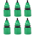 Miniatyrbilde 1 av 5: Hageslange Rør Enveis Adapter Kran Kobling Fittings For Vanning (6 stk, Grønn)
