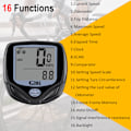Miniatyrbillede 2 af 5: Multifunktionel trådløs cykelcomputer vandtæt cykel speedometer med LCD_RY