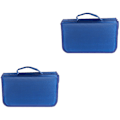 Miniatyrbillede 2 af 3: 3 stk. Merceriseret Klud 128 stk. Cd Opbevaringspung Stor Kapacitet Håndholdt Cd Taske Mode Cd Tilbehør 2pcs 28.5x16x9.5cm