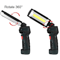Miniatyrbilde 5 av 5: Oppladbar COB arbeidslampe med magnetisk base, bærbar mekaniker arbeidslommelykt, 360° svingbar LED arbeidslampe for bilreparasjon