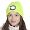 Miniatyrbilde 3 av 4: LED-lue med lys, unisex USB-oppladbar hodelykt vinterstrikket lue gaver til menn pappa mann ham