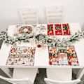 Miniatyrbilde 5 av 5: Juleduker Sett med 4 Snømann Trær Høytidsbordmatter Thanksgiving Vaskbare Kjøkkenbordmatter Borddekorasjoner